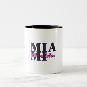 Miami Florida – Retro Bold Typography Graphic Two-Tone Coffee Mug