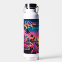 Miami Florida Retro Neon Sunset Travel