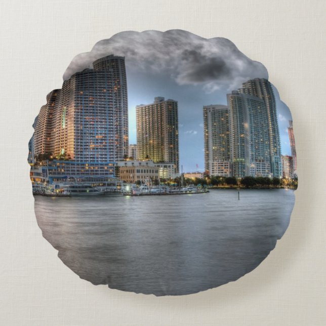 Miami, Florida Round Cushion (Front)