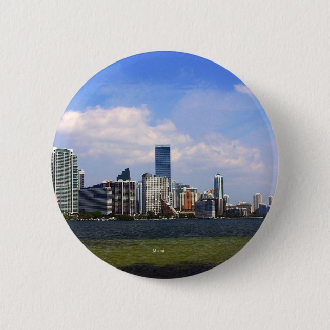 Miami Florida skyline 6 Cm Round Badge (Front)