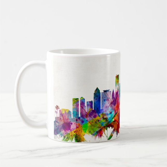 Miami Florida Skyline Coffee Mug (Left)