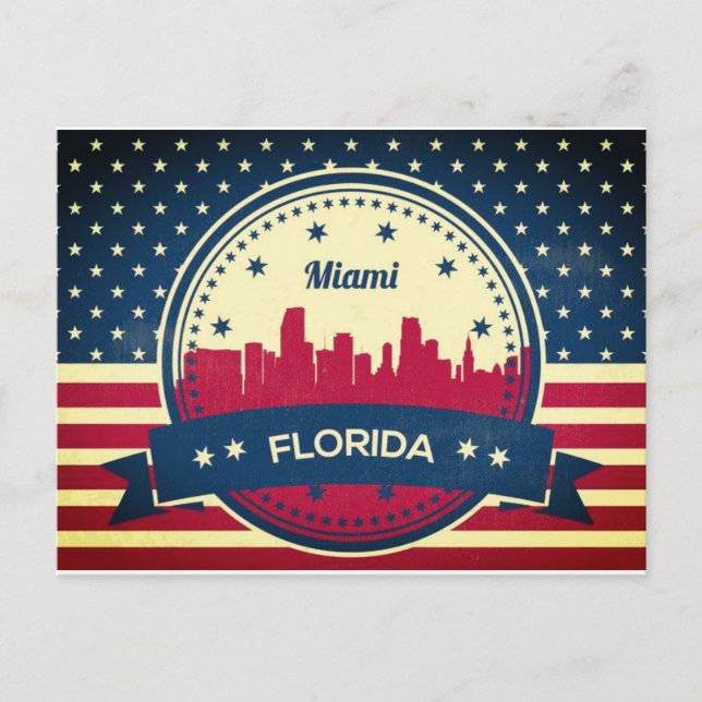 Miami Florida Skyline Postcard (Front)