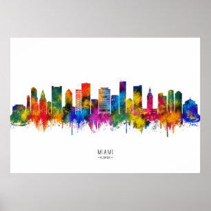 Miami Florida Skyline Poster