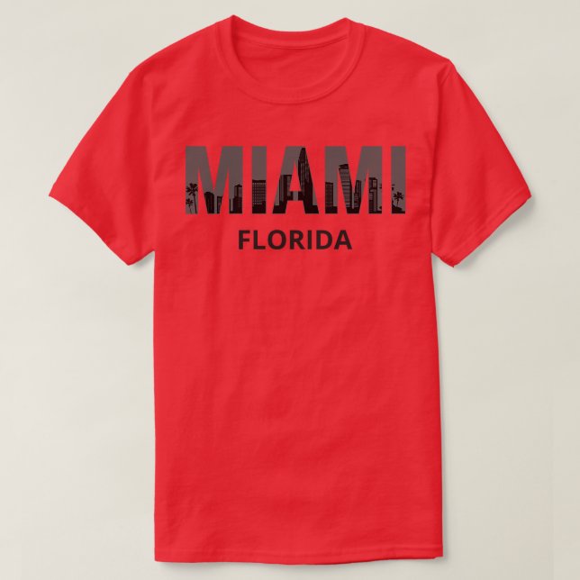 Miami Florida Skyline Pride I T-Shirt (Design Front)