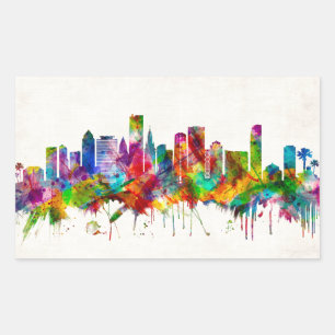 Miami Florida Skyline Rectangular Sticker