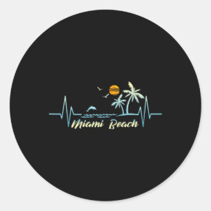 Miami Florida Souvenir Spring Break Miami Beach Classic Round Sticker