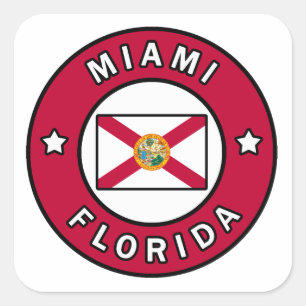 Miami Florida Square Sticker