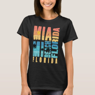 Miami Florida Summer Beach Vintage Sunset T-Shirt