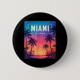 Miami Florida Sunset - I Love Miami Beach Souvenir 6 Cm Round Badge