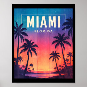 Miami Florida Sunset - I Love Miami Beach Souvenir Poster