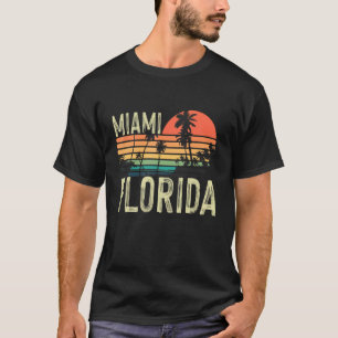 Miami Florida Sunset Palm Trees Miami Beach T-Shirt