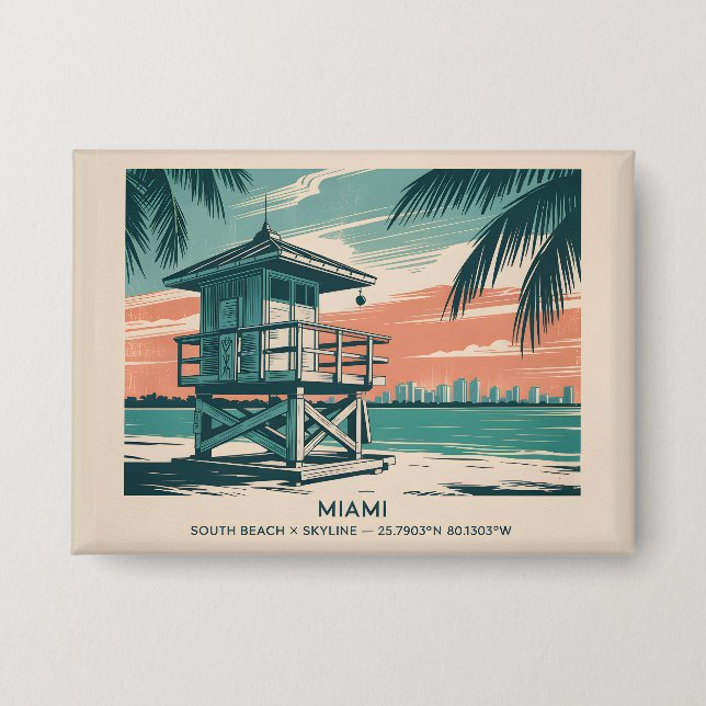 Miami Florida Travel South Beach Minimalist Retro (Front)