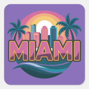Miami Florida United States Square Sticker