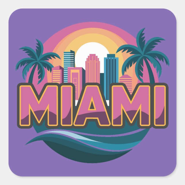 Miami Florida United States Square Sticker (Front)