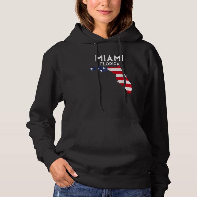 Miami Florida USA State America Travel Floridian Hoodie (Front)