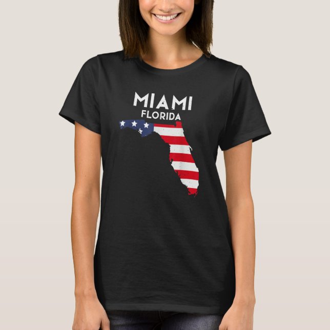 Miami Florida USA State America Travel Floridian T-Shirt (Front)