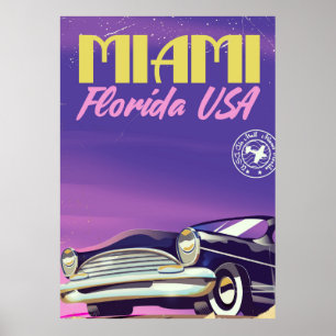 Miami Florida USA vintage poster