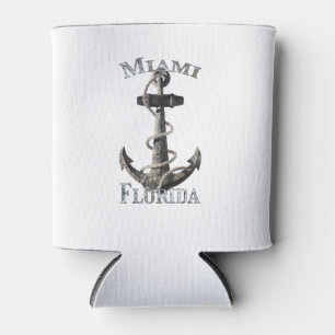 Miami Florida Vacation Nautical Anchor Sailing Can Cooler