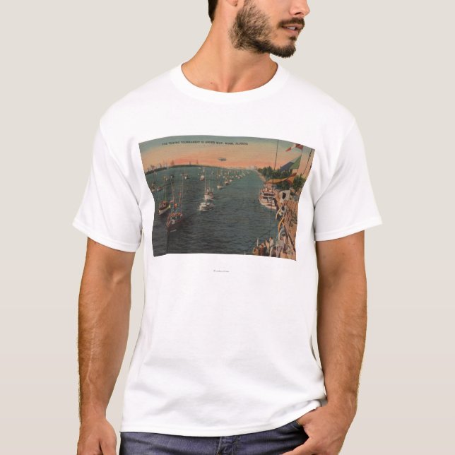 Miami, Florida - View of Fishing T-Shirt (Front)