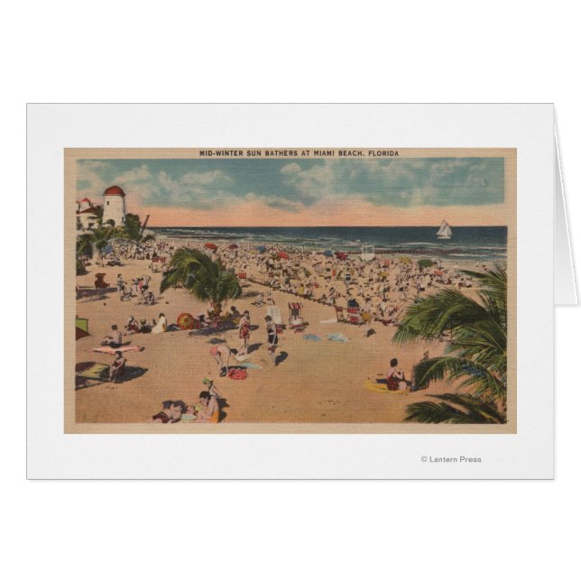 Miami, Florida - View of Sunbathers at Miami (Front Horizontal)