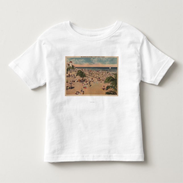 Miami, Florida - View of Sunbathers at Miami Toddler T-Shirt (Front)