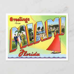 Miami, Florida Vintage Big Letters Postcard