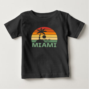 Miami Florida Vintage Palm Trees Summer Beach Baby T-Shirt