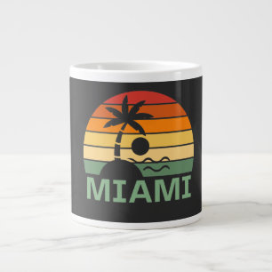 Miami Florida Vintage Palm Trees Summer Beach Large Coffee Mug