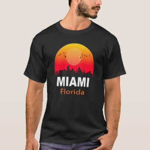 Miami Florida Vintage Sunset Retro City State USA T-Shirt