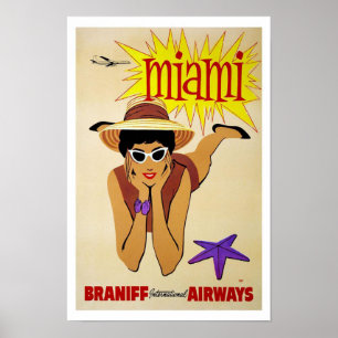 Miami Florida Vintage Travel Poster