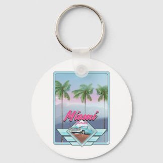 Miami Florida Vintage travel poster Key Ring