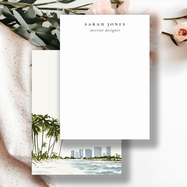 Miami Florida Watercolor Palm Landscape  Card (Creator Uploaded)