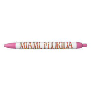 Miami, Florida - Yellow/Orange Black Ink Pen