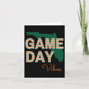 Miami Footbyll Game Day Vibes Fall Tailgate  Card