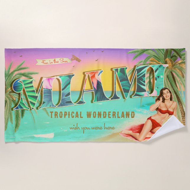 Miami Fun in the Sun Towel (Front)