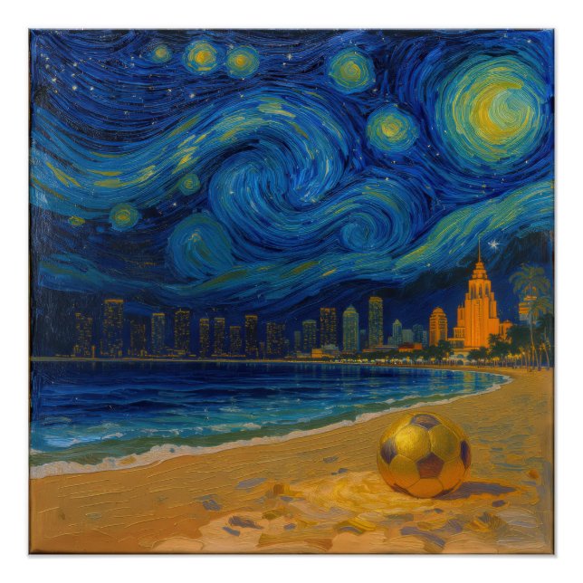Miami Golden Shore Soccer Fine  Poster (Front)