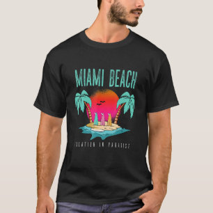 Miami Holiday   Florida Palm Trees Sea T-Shirt