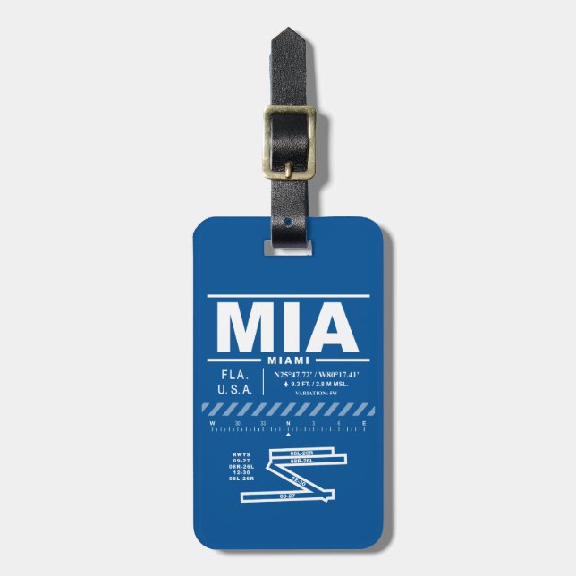 Miami International Airport MIA Luggage Tag (Front Vertical)