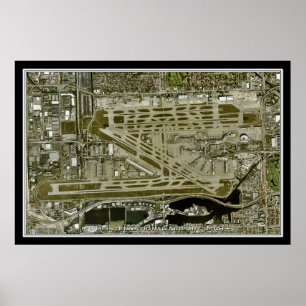 Miami Intl Airport Florida Satellite Poster Map