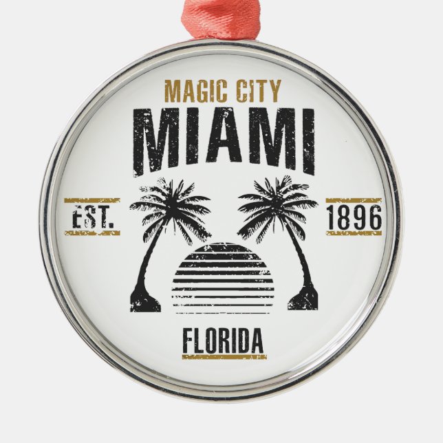 Miami Metal Ornament (Front)