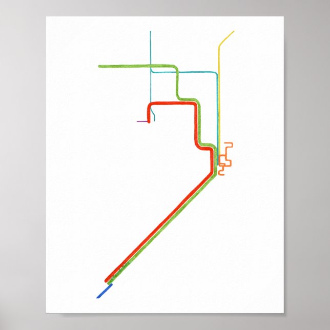 Miami Metrorail Map Art Poster (Front)