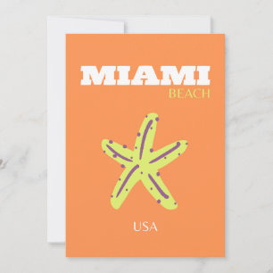 Miami, Miami Beach, Florida, Preppy, Orange Holiday Card