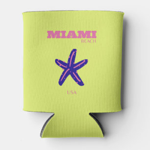 Miami, Miami Beach, Travel Art, Preppy Can Cooler