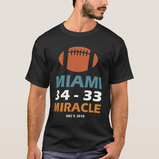 Miami Miracle Funny Miami Football Dolphins Long S T-Shirt (Front)