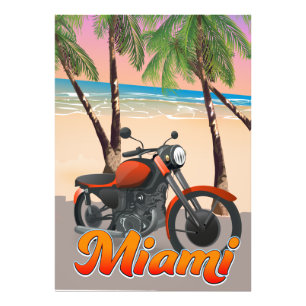 Miami Motorbike travel poster