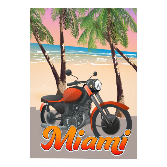 Miami Motorbike travel poster (Front)