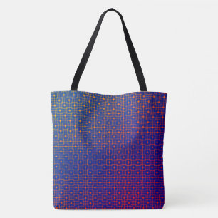 Miami Multicolored Trendy Hot Blue Chinese Pattern Tote Bag