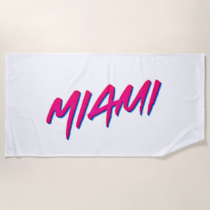 Miami Neon Colours New Retro Style Minimalism Beach Towel