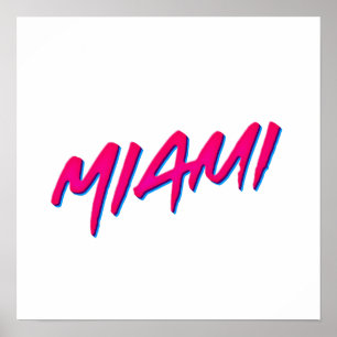 Miami Neon Colours New Retro Style Minimalism Poster