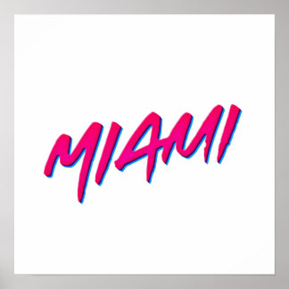 Miami Neon Colours New Retro Style Minimalism Poster